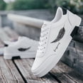 thumbnail image 2 of Zapatos deportivos blancos para Hombre, calzado informal de cuero a la moda, planos cómodos, Zapatillas ligeras antideslizantes para Hombre, 2 of 4
