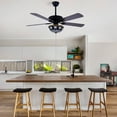 thumbnail image 4 of GMizon 52-inch American retro ceiling fan light, six-speed six-speed restaurant fan light with forward and reverse function, living room study ceiling light ceiling fan (black), 4 of 12