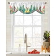 thumbnail image 3 of Cactus Tropical Plants Window Curtain Kitchen Cabinet Coffee Tie-Up Valance Curtain Rod Pocket Short Curtain, 3 of 6