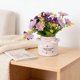 thumbnail image 4 of Bonsái de flores artificiales con maceta de cerámica para decoración del hogar u oficina, centro de mesa de bajo mantenimiento, estantería y decoración de escritorio, 4 of 5