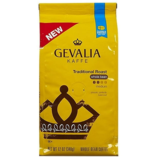 Gevalia Kaffe Coffee Traditional Roast Whole Bean, 12 Oz. (Pack Of 2
