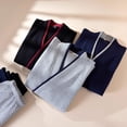 thumbnail image 6 of RYDCOT Japanese Style Pajamas Classical Traditional Cotton Fleece Bathrobe Kimono Winter Fall Casual Clothes for Men and Women 2 Piece Pants Warm Set Navy, 6 of 7
