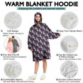 thumbnail image 5 of Wearable Oversized Blanket,Black Cartoon Unicorn Rainbow Pattern Wearable Blanket Hoodie for Adults,Cozy Hooded Blankets with Super Pockets,Super Warm Fuzzy Pullover for Women & Men, 5 of 6