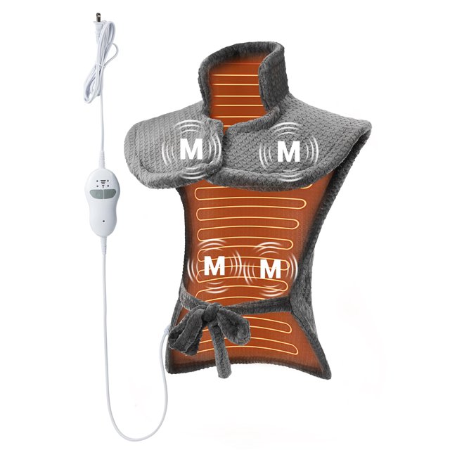 Almohadilla Térmica Vibratoria GarveeHome para Cuello, Hombros y Espalda