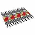 thumbnail image 2 of MKHERT Vintage Hawaiian Hibiscus Flowers with Polka Dots and Stripes Doormat Rug Home Decor Floor Mat Bath Mat 30x18 inch, 2 of 3