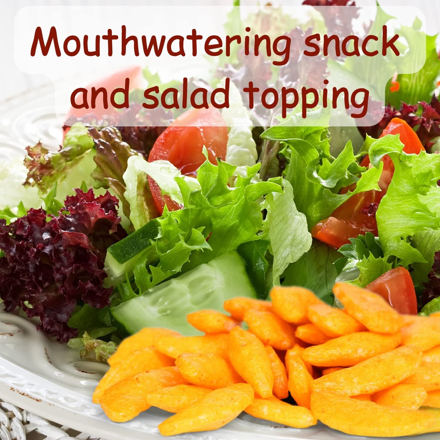 Oriental Chili Bits Rice Crackers  by Its Delish, 5 Lbs Bulk Bag  Crunchy and Spicy Asian Crescent Cracker Snack Bites - Awesome for Snacks and Salad Topping  Vegan & Kosher
