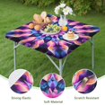 thumbnail image 4 of Colorful Tie Dye Mandala Pattern Square Fitted Tablecloth with Elastic Edge,Square Table Cover,Washable Elastic Table Cover for Home Kitchen Party Decor 34"x34", 4 of 6
