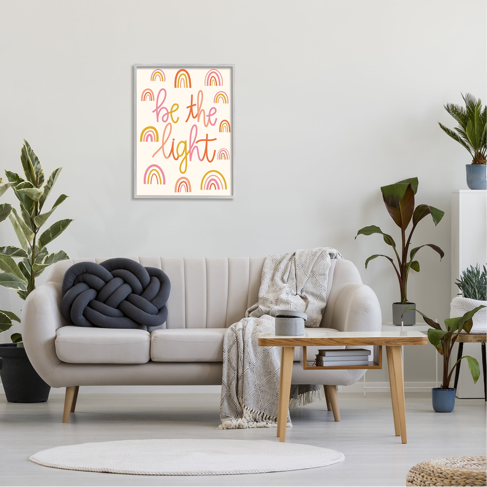 Stupell Industries Be The Light Saying Bold Rainbow Stripes Pattern Framed Wall Art, 24 x 30, Design by Taylor Shannon Designs