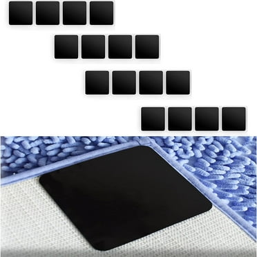 16 PCS Grippers of Rug Pad, Non-Slip Carpet Gripper for Hardwood Floors and Tile, Reusable and Washable Area Carpet Tape, Double-Sided Adhesive Pads, Keeps Corners Flat