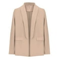 thumbnail image 5 of Zshosam Women's Relaxed Scuba Knit Stretch Blazer with Scrunch Sleeves(Beige,L), 5 of 5