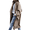Khaki, variant on Women's Black Wool Blend Notched Collar Double Breasted Long Sleeve Trench Coat Oversized Midi