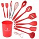 thumbnail image 1 of Utensilios de cocina Juego de utensilios de cocina antiadherentes con rejilla de plástico Juego de utensilios de cocina de silicona (Rojo JAMW Sencillez, 1 of 5