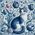 thumbnail image 3 of Kit Punto Cruz Gato Impreso Hilo Algodón Ecológico Bordado Arte 40x40cm 11CT, 3 of 7