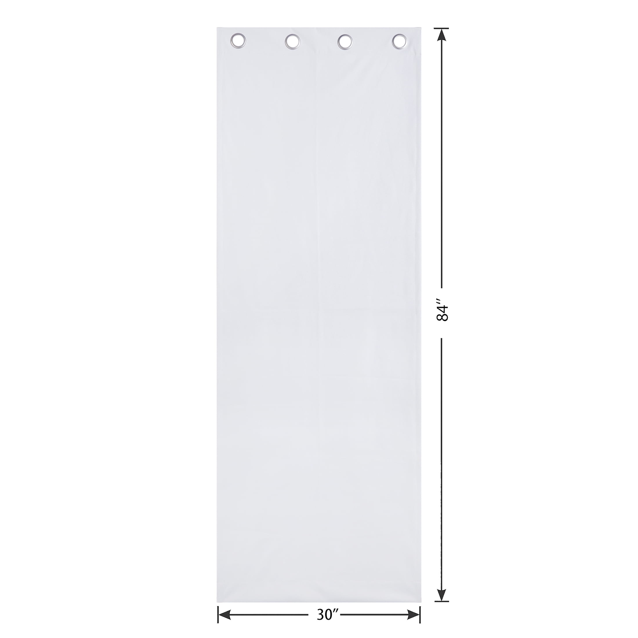 Mainstays White Solid Blackout Grommet Curtain Panel Pair, Set of 2, 30" W x 84" L