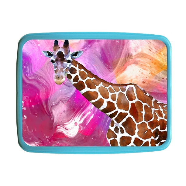 Lunchbox Giraffe Art Kids Bento Lunch Box with 3 Compartment Food ...