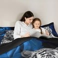 thumbnail image 5 of Manfei Wild Tiger Pattern Full Size Comforter Sets,Rustic Farmhouse Cabin Bedding Comforter Set,Blue Gray Bedding Sets For Boys Kids,Super Cozy Room Decor Reversible,3 Pieces, 5 of 8