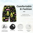 thumbnail image 6 of Picia Avocado Work Out pattern Mens Swim Trunks with Compression Liner Stretch Beach Shorts Quick Dry with Zipper Pockets No-Chafing Board Shorts-Small, 6 of 9
