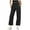 Black, variant on Zekutng Women's Pants Summer Straight-Leg Pants with Elastic Waist and Drawstring,Sizes S-2XL