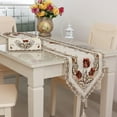 thumbnail image 3 of MYG Nappe en Dentelle Florale Brodée de Chemin de Table Tissu de Gaze Translucide, 3 of 8