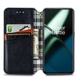 thumbnail image 2 of Allytech Flip Wallet Case for OnePlus 12R, Premium PU Leather Luxury Case with Kickstand & Card Slots, Magnetic Closure Inner Soft TPU Shockproof Protective Case for Women Men - Black, 2 of 7