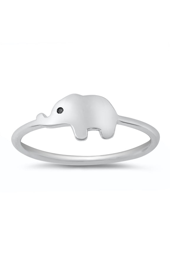 Simple Elephant Power Strength Ring .925 Sterling Silver Band Jewelry Female Male Unisex Size 9