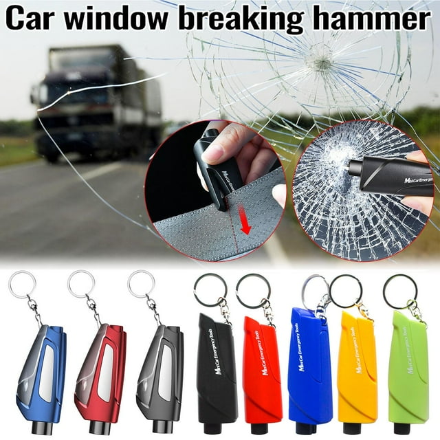Fiudx Rompeventanas de Emergencia para Coche, Herramienta Multifuncional de Escape, Cuchilla de Acero Inoxidable Integrada, Cortador Rápido de Cinturón de Seguridad, Diseño Compacto, Accesorio de Seg
