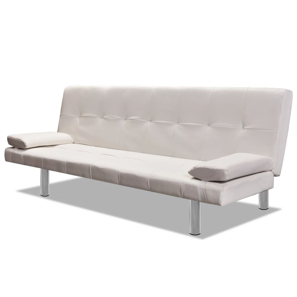 Kepooman Adjustabl Sofa Bed with 2 Pillows for Home, White Kepooman Adjustabl Sofa Bed with 2 Pillows for Home, White