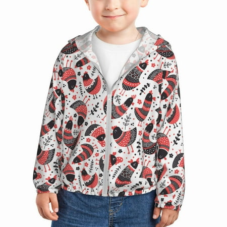 

Goofa Cute Chickens Printed Kids Zip-Up Hoodie Girls Boys UPF50+ Sun Protection Jacket Hooded Cooling Shirt-4 Years