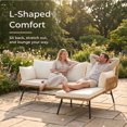 thumbnail image 4 of RADIATA 7 Pcs Boho Outdoor Patio Furniture Set with Rocking Papasan Chair, Outdoor Sectional Conversation Sofa with Side Table and Ice Bucket, Beige, 4 of 11