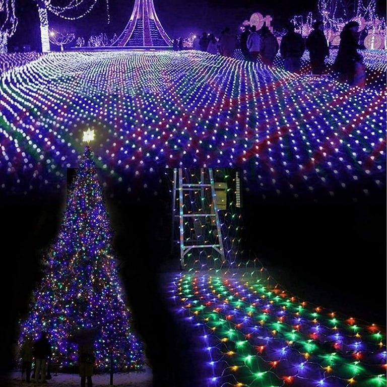  Net Mesh String Lights Waterproof, 200 Light Bubbles, 8  Lighting Modes, for Indoor Outdoor, Curtain, Christmas Tree, Bush, Party,  Wedding, Fairy, Wall Decoration (9.8 ft x 6.6 ft, Blue) : Sports & Outdoors
