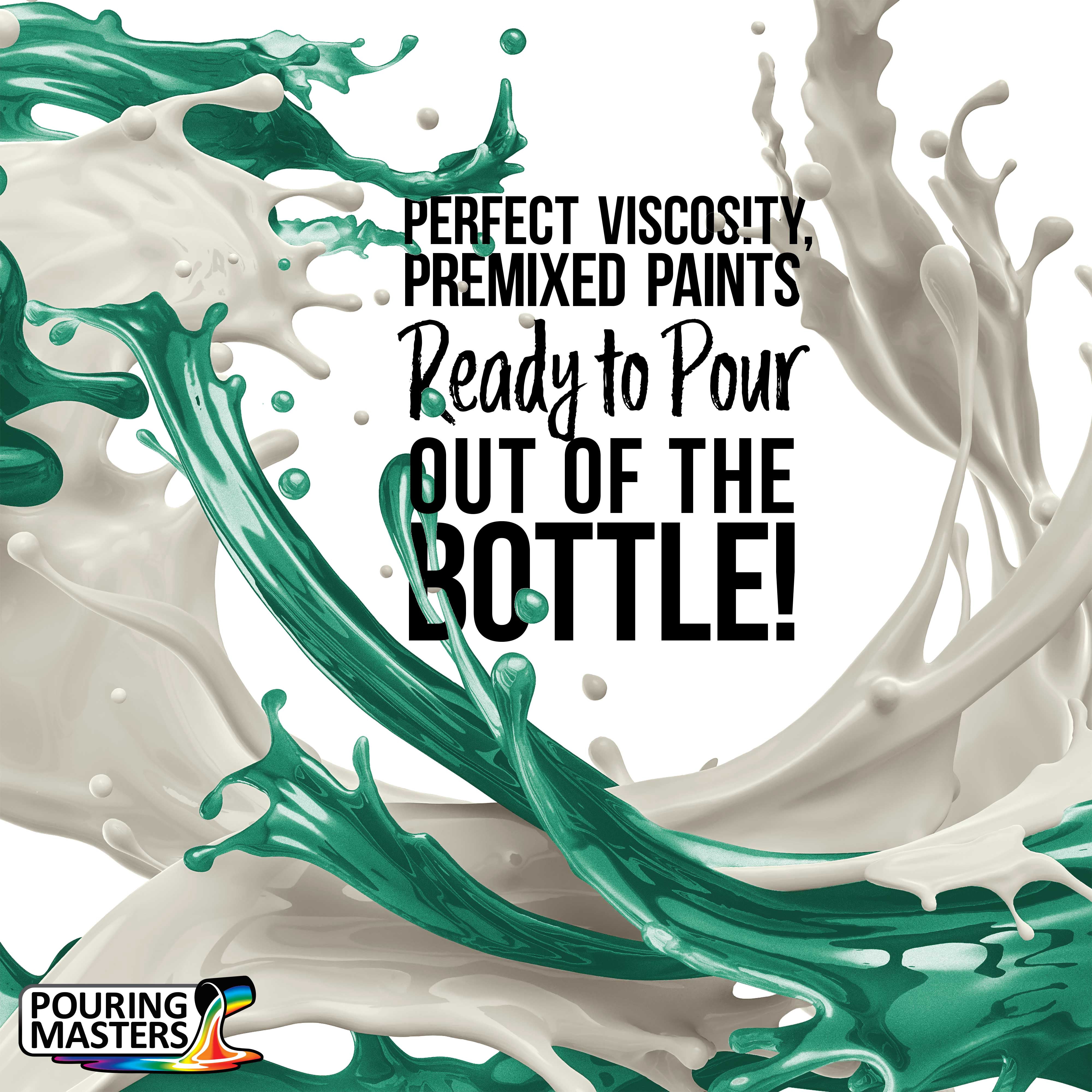 Pouring Masters Aqua Metallic Pearl Acrylic Ready to Pour Pouring Paint – Premium 32-Ounce Pre-Mixed Water-Based - For Canvas, Wood, Paper, Crafts, Tile, Rocks and more