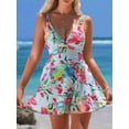 thumbnail image 3 of Charmo Double Straps One Piece Swimdress for Womens Tummy Control Swimsuit Side Split Bath Suit, 3 of 7