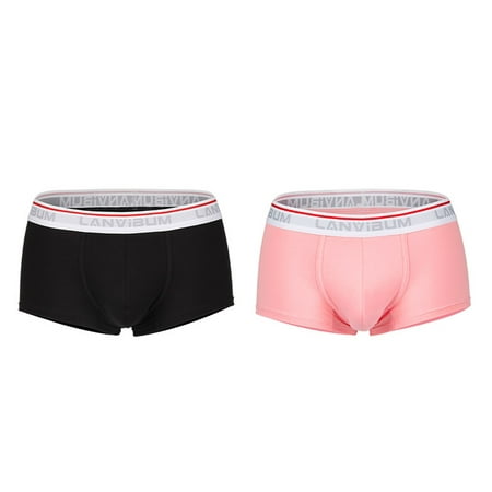 

BIZIZA 2 Pack Stretch Soft Trunks for Men Breathable Pouch Briefs Comfort Male Underwear Hot Pink M