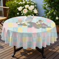 thumbnail image 4 of Pioneer Flower Floral Print Pattern Round Tablecloth 60 X 60 Inch, Wrinkle Resistant Wipeable Table Cloth for Kitchen Dining Picnic Patio Party, 4 of 6