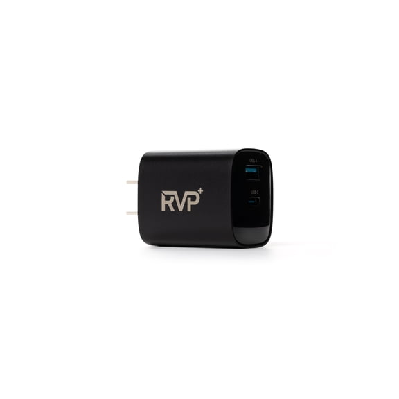 RVP  45W USB-C Power Adapter with Fast Charging, Multiple Voltage Outputs (5V/9V/15V/20V), Universal Compatibility for Phones, Laptops, and Devices - Black
