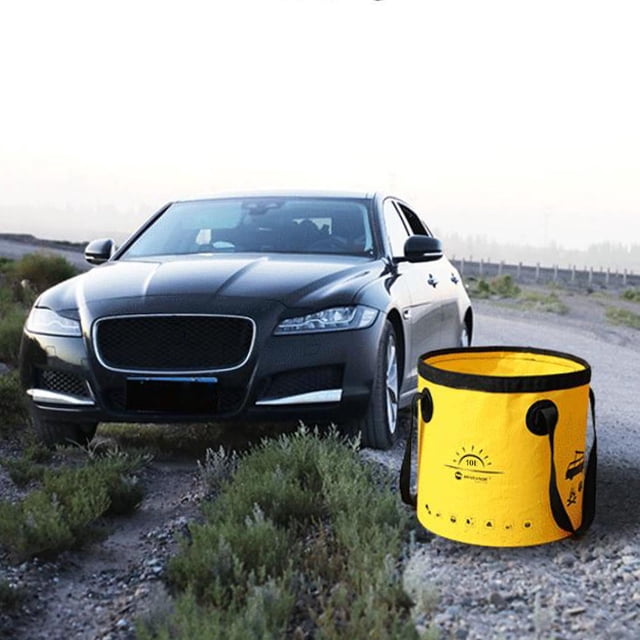 Cubo plegable perfecl portátil multifuncional amarillo 10L