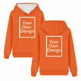 thumbnail image 2 of TtopsQueen Women Customizable Front & Back Print Hooded Sweatshirt, Drawstring Hood Kangaroo Pocket Long Sleeve Blank Hoodie, Loose Fit Basic Pullover Orange,XXXXXL, 2 of 3