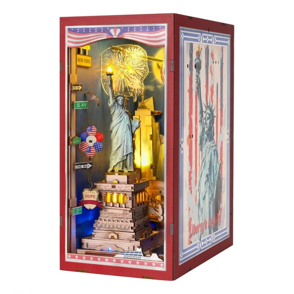 Kit de Rincón de Libro GATTLELIC Estatua de la Libertad Miniatura DIY