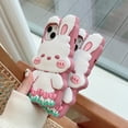 thumbnail image 5 of For iPhone 14 Pro Max/14 Plus/13 Pro/13 Phone case，Shockproof Cute 3D Pink Tulips Rabbit Soft TPU Case Cover, 5 of 5