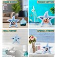 thumbnail image 3 of Puzzled CoTa Global Light Blue Stripes Starfish Beach 2x2 Frame - Blue Wood Starfish Photo Frame, Handmade Beach Sand Nautical Picture Frame For Tabletop or Wall Hang - 4.25 Inches, 3 of 7