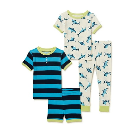 

Wonder Nation Baby and Toddler Boys Hacci Knit Pajama Set 4-Piece Sizes 12M-5T