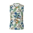 thumbnail image 6 of Lsque Dinosaurs And Leaves Print Men's Cotton Blend Sleeveless Muscle Shirts (S-3XL)- Moisture Wicking, Odor Protection, UPF 30+,Large, 6 of 8