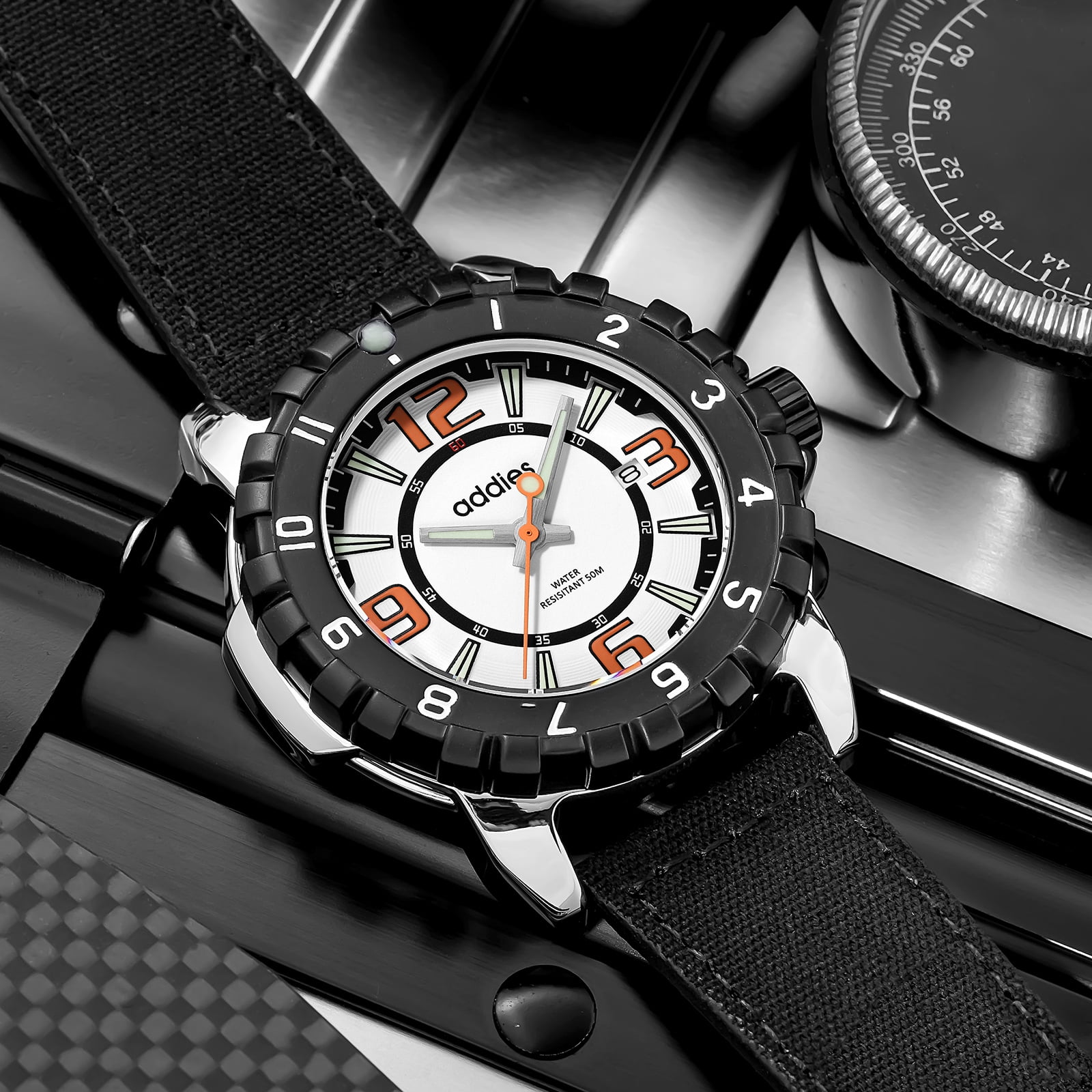 ADDIES Men's Watch, Analog Quartz Watch with 50M Water Resistant, Luminous Dive Style Outdoor Sport Watch for Men