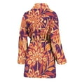 thumbnail image 2 of Orange Bohemian Floral Pattern Women Bathrobe One Size Univeral Fits Fashion Lightweight Plush Fleece Long Robe For Women, 2 of 3