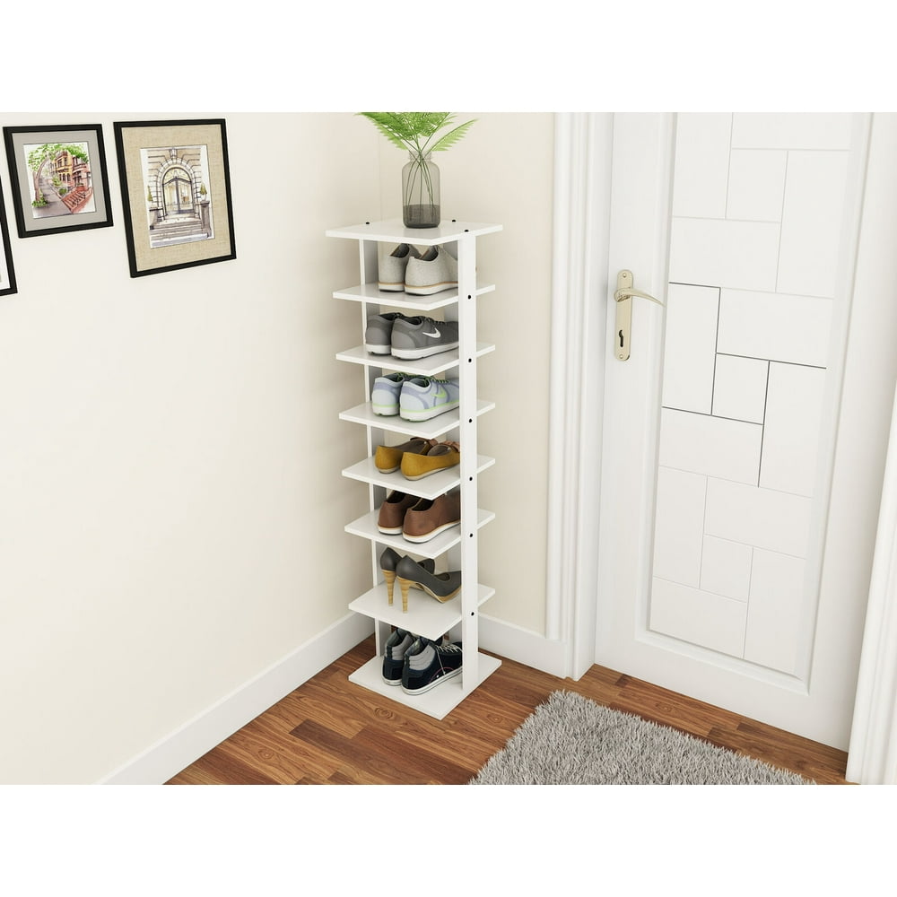 Costway Wooden Shoes Storage Stand 7 Tiers Shoe Rack Organizer Multi