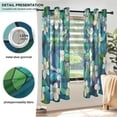 thumbnail image 5 of Blue and Green Floral Semi Sheer Curtains for Living Room Bedroom Set of 2 Insulated Window Drapes, 5 of 6