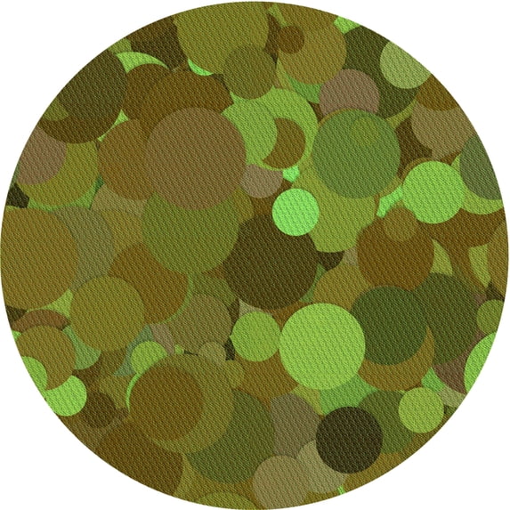 Ahgly Company Machine Washable Indoor Round Transitional Dark Bronze Brown Area Rugs, 3' Round