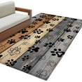 thumbnail image 2 of Gray Dog Paws 2.7x5 Area Rugs, Farmhouse Vintage Modern Grey Brown Wood Non-Skid Rubber Backing Large Rectangle Rugs - Living Room Bedroom Home Office, Indoor Floor Mat Carpets Washable Rug, 2 of 9