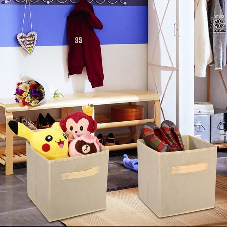 6pcs Foldable Storage Cube Basket Bin Fabric Closet Shelf Drawer