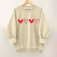 thumbnail image 2 of Mujeres Manga Larga Tops Casual Cuello Redondo Moda Impresión Suéter Sudadera Invierno Suave, 2 of 3